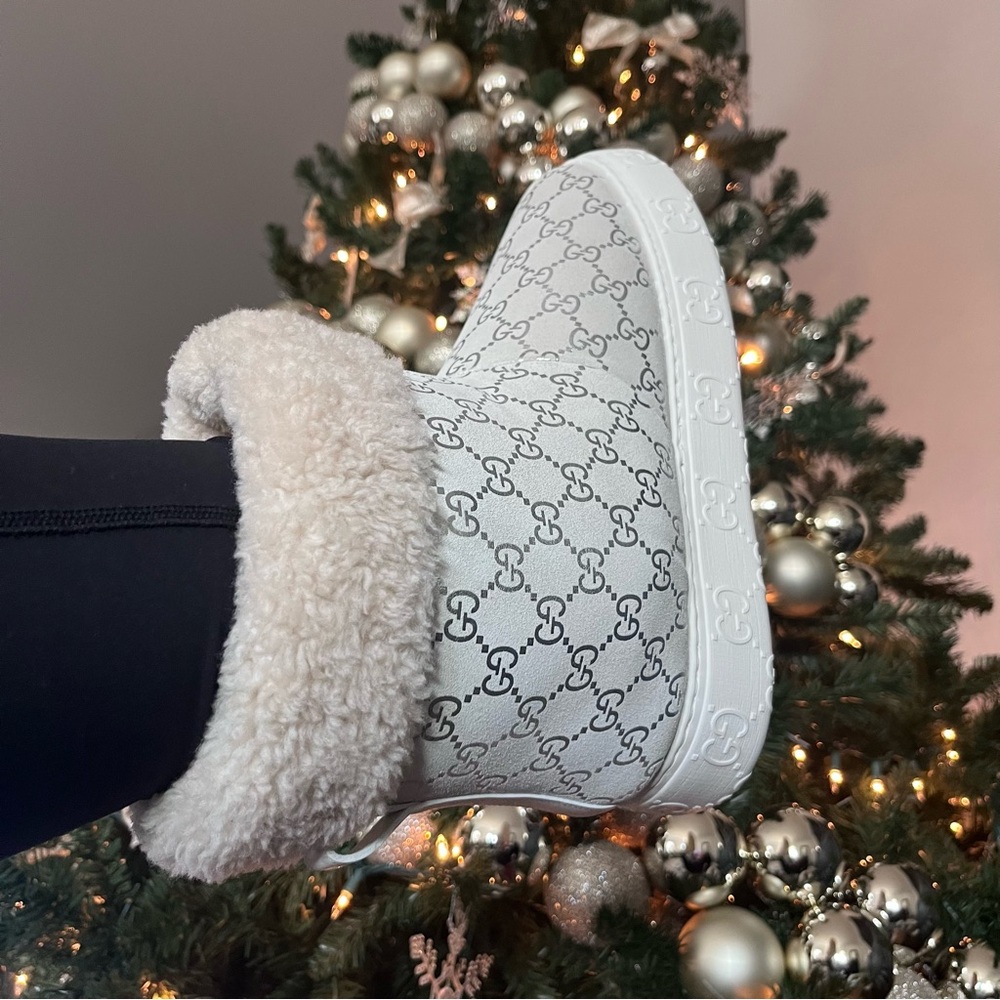 NEW Gucci Off White Silver Women’s Winter Boots Merino Wool Lining - 39 (US 9) - Picture 13 of 16